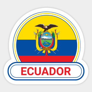 Ecuador Country Badge - Ecuador Flag Sticker